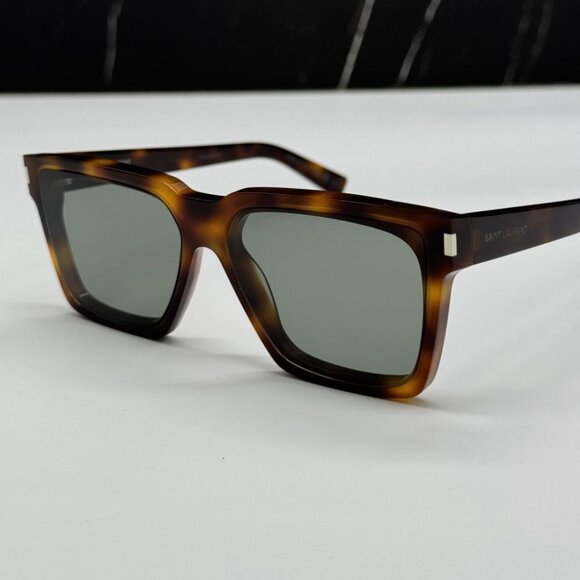 NEW SL610 003 SAINT LAURENT SUNGLASSES HAVANA GREEN EYEWEAR SAINT LAURENT SL 610 - Picture 8 of 13